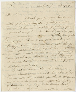 Edward Hitchcock letter to Benjamin Silliman, 1829 January 8
