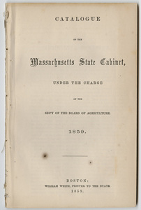 Catalogue of the Massachusetts State Cabinet