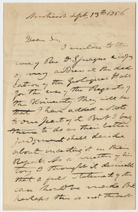 Edward Hitchcock letter to unidentified recipient, 1856 September 13