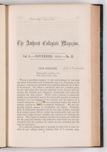 The Amherst collegiate magazine, 1853 November