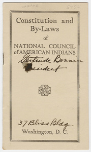 Constitution and by-laws of National Council of American Indians