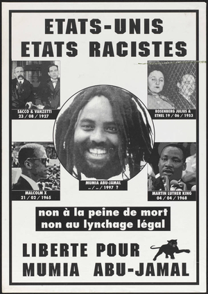 Etats-Unis etats racistes : Liberte pour Mumia Abu-Jamal : Non à la peine de mort non au lynchage légal