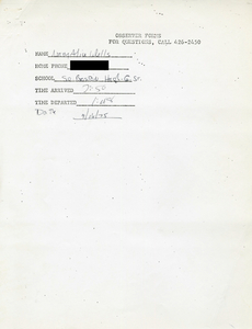 Citywide Coordinating Council daily monitoring report for South Boston High School's L Street Annex by Mary Alice Wells, 1975 September 16