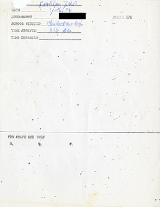 Citywide Coordinating Council daily monitoring report for Charlestown High School by Kathleen Field, 1976 January 26