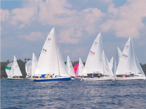 Flying Scots racing on Lake Massapoag