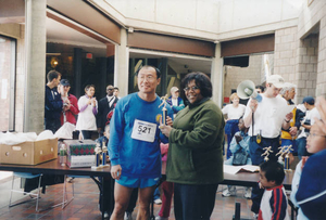 Men's winner of the Beacon Dash Road Race