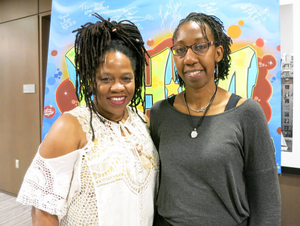 Yvette Wilks and Sivia Malloy at the "Show 'Em Whatcha Got" Mass. Memories Road Show: The Hip-Hop Edition