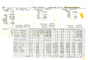 Edie and Maria boat settlements for trip ending May 30, 1990