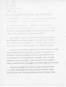 Paul E. Tsongas speech to the Senate on Ratification of the Maritime Boundary Settlement Treaty with Canada