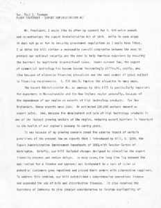 Floor statement - export administration act