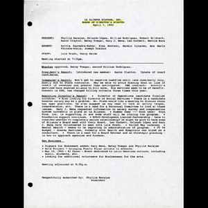 Meeting materials for April 1993