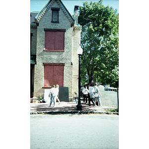 Volunteers in front of the Parish Hall adjacent to the Jorge Hernandez Cultural Center.