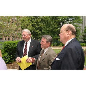 Neal Finnegan, Richard Egan, and General Richard Neal at the Veterans Memorial groundbreaking ceremony