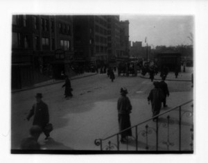 View of Tremont St. buildings and Park St. entrances