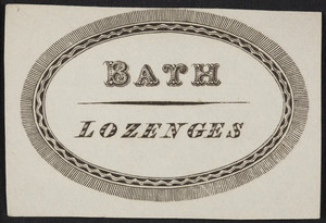 Label for bath lozenges, location unknown, undated