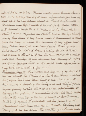 Thomas Lincoln Casey Diary, 1888-1889, 30, with us today at 6 p.m. Found a letter from