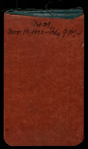 Thomas Lincoln Casey Notebook, November 1893-February 1894, 01, front cover