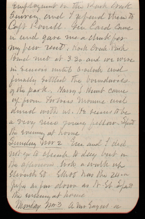 Thomas Lincoln Casey Notebook, October 1890-December 1890, 40, employment in the Rock Creek