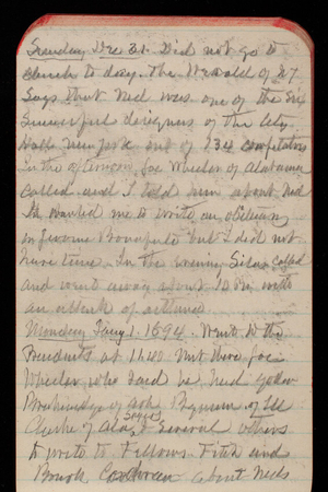 Thomas Lincoln Casey Notebook, November 1893-February 1894, 43, Sunday Dec 31
