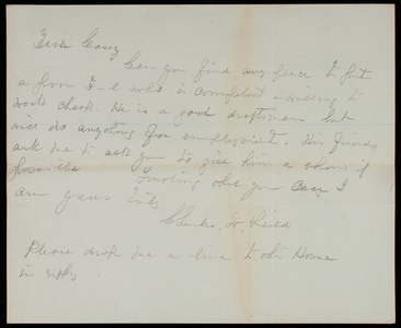 [Charles] H. Field to Thomas Lincoln Casey, undated [January 1878]