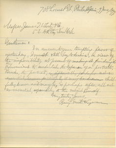 Letter from Benjamin Smith Lyman to James T. White & Company