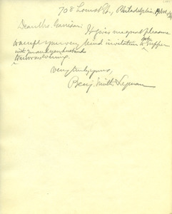 Letter from Benjamin Smith Lyman to Mrs. Garrison