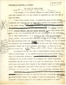 Draft statement of Charles L. Whipple: the issue is organizing