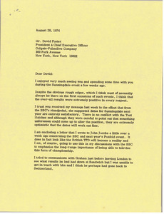 Letter from Mark H. McCormack to David Foster