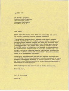 Letter from Mark H. McCormack to Simon B. Pendock