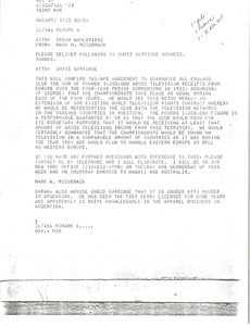 Fax from Mark H. McCormack to Sarah Wooldridge