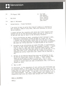 Memorandum from Mark H. McCormack to Bob Kain