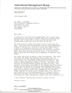 Letter from Mark H. McCormack to Andre J. Heiniger