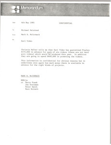 Memorandum from Mark H. McCormack to Michael Halstead