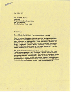 Letter from Mark H. McCormack to David R. Foster