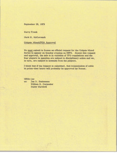 Memorandum from Mark H. McCormack to Barry Frank