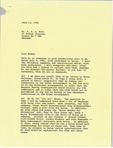 Letter from Mark H. McCormack to R. A. A. Holt