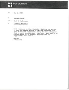 Memorandum from Mark H. McCormack to Hughes Norton