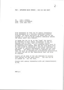 Fax from Mark H. McCormack to Carl A. Howell