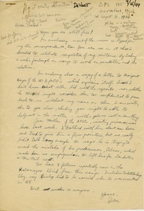Letter from Don De Vault to Caleb Foote