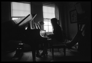Judy Collins playing piano in her New York apartment