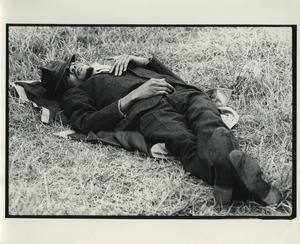 Sleeping man in public park in Belgium