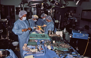 View of a body being operated on