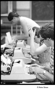 National Student Association Congress: delegates at a row of typewriters