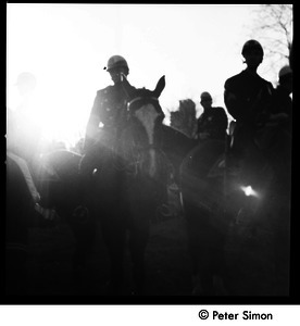 Mounted police at the Be-In, Central Park, New York City