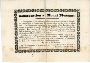 Consecration at Mount Pleasant