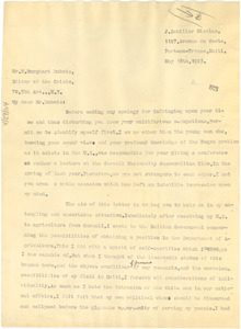 Letter from J. Schiller Nicolas to W. E. B. Du Bois