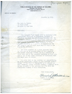 Letter from Purvis J. Williams to W. E. B. Du Bois