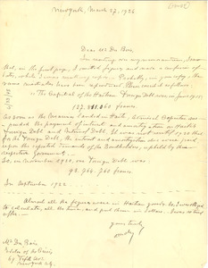 Letter from Perceval Thoby to W. E. B. Du Bois