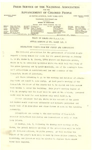 Press releases from the Press Service of the NAACP