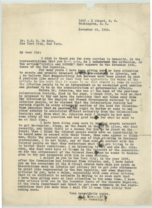 Letter from A. S. Connelly to W. E. B. Du Bois